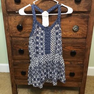 Blue and White Tank Top